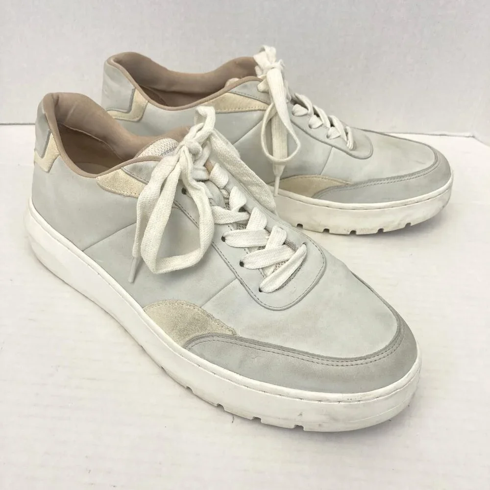 Vionic Elsa Shoes‎ Womens Size 9 Light Gray Leather Comfort Sneakers Casual Low